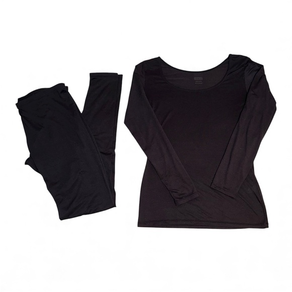Uniqlo Other - UNIQLO HEATTECH Thermal Warmers Base Layer Black 2 Piece Small/Medium